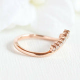 1.2ct Round Cut Diamond Tiara Crown Stackable Wedding Band 14k Rose Gold Finish