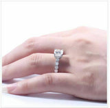 4Ct Cushion Cut Diamond Solitaire Eternity Engagement Ring 14K White Gold Finish