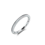 Braided Stackable Half Eternity Band 0.15ct Round Cut Diamond 14k WhiteGold Over