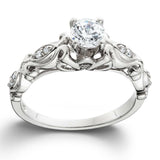 1.5Ct Round Cut Diamond Vintage Solitaire Engagement Ring 14K White Gold Finish