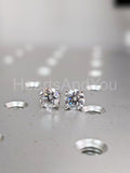 2ct Round Cut Moissanite 4 Claws Solitaire Stud Earrings 14k White Gold Plated