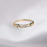 0.3ct Round Cut VVS1D Diamond Wedding Band Ring Stackable 14k Yellow Gold Finish