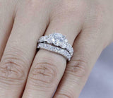 5ct Round Cut Diamond Engagement Ring Stylish Bridal Set 14k White Gold Finish