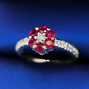 2ct Round Cut Pink Sapphire Engagement Ring 14k White Gold Finish Elegant Floral