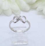 0.5ct Round Cut Diamond Engagement Ring Infinity Criss Cross 14k White Gold Over