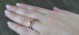 1.9ct Pear Cut Peach Morganite Engagement Ring 14k Rose Gold Finish Bridal Set