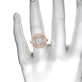 Filigree Milgrain Halo Engagement Ring 2ct Round Cut Diamond 14k RoseGold Finish