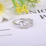 1ct Round Cut Diamond Engagement Ring 14k WhiteGold Finish Infinity Heart Design