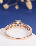 1ct Oval Blue Aquamarine Engagement Ring 14k Rose Gold Finish Infinity Solitaire