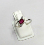 1ct Engagement Ring Oval Cut Pink Ruby Trilogy Bypass 14k White Gold Finish