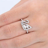 3.5ct Marquise Cut VVS1D Diamond Duck Swan Engagement Ring 14k White Gold Finish