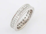 2ct Princess Cut Diamond Wedding Band Two Row Full Eternity 14k WhiteGold Finish