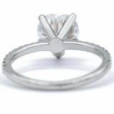 1.3ct Heart Diamond Engagement Ring Round Accent Solitaire 14k White Gold Finish