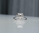 1.2ct Engagement Ring Heart Cut Diamond Round Accent Halo 14k White Gold Finish