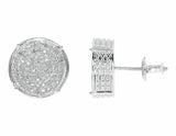 0.5ct Round Diamond Iced Hip Hop Cluster Halo Stud Earrings 14k White Gold Over