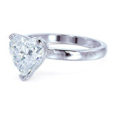 1ct Heart Cut Simulated Diamond Solitaire Engagement Ring 14k White Gold Plated