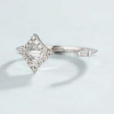 1.3ct Baguette Cut VVS1D Diamond Engagement Ring Open Halo 14k White Gold Finish