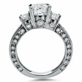 2.5Ct Round Cut Diamond Vintage Trilogy Engagement Ring 14K White Gold Finish