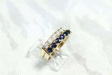 2ct Round Cut Sapphire Diamond Half Eternity Bridal Bands 14k Yellow Gold Finish