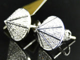 0.8ct Round Cut VVS1D Diamond Cone Shape Spike Stud Earrings 14k White Gold Over