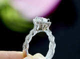 2ct Marquise Cut Diamond Infinity Band Halo Engagement Ring 14k White Gold Over