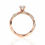 2ct Round Cut VVS1D Diamond Engagement Ring Twisted Shank 14k Rose Gold Finish