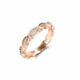 Filigree Full Eternity Wedding Band 0.2ct Round Cut Diamond 14k WhiteGold Finish