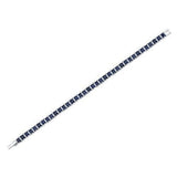 12Ct Princess Cut Blue Sapphire Royal Iced Tennis Bracelet 14K White Gold Finish