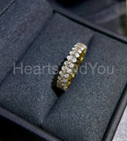 3ct Oval Simulated Diamond Iced Full Eternity Wedding Band 14k YellowGold Plated