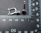 1.5ct Drop Earrings Trillion Cut Garnet Solitaire Latch Back 14k White Gold Over