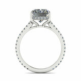 3.2ct Radiant Diamond Engagement Ring Round Accent Solitaire 14k White Gold Over