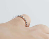 1ct Round Blue Sapphire Alternate Diamond Half Eternity Band 14k White Gold Over