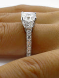 5Ct Asscher Cut Diamond Accented Trilogy Engagement Ring 14K White Gold Finish