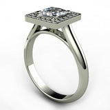 1.7ct Princess Cut Diamond Halo Square Engagement Ring 14k White Gold Finish