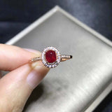 1.2ct Oval Cut Pink Ruby Halo Solitaire with Accents Ring 14k Rose Gold Finish