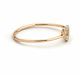 0.2ct Engagement Ring Round Cut Diamond Open Heart Shaped 14k Rose Gold Finish