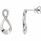 0.5ct Round Cut Diamond Eternity Infinity Drop Earring 14k White Gold Finish