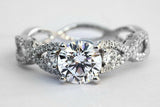 3Ct Round Cut Diamond Split Shank Solitaire Engagement Ring 18K White Gold Over