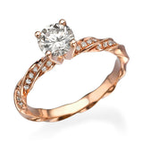 2ct Round Cut Diamond Engagement Ring Infinity Twisted Accent 14k Rose Gold Over