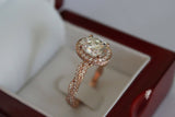 2ct Oval Diamond Halo Twist Infinity Band Engagement Ring 14k Rose Gold Finish