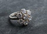 2.6ct Engagement Ring Round Cut Diamond Cluster Floral 14k White Gold Finish