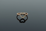 0.2ct Round Cut Diamond Engagement Ring 14k Rose Gold Finish Open Heart Shaped