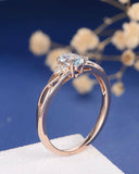 1ct Oval Blue Aquamarine Engagement Ring 14k Rose Gold Finish Infinity Solitaire