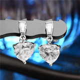 2.3Ct Heart Cut Diamond Stylish Petite Drop Earrings Women 14K White Gold Finish