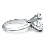 2ct Cushion Cut Diamond Engagement Ring Solitaire Women 14k White Gold Finish