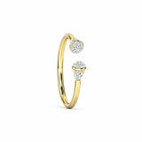 1ct Engagement Ring Round Cut Diamond Open Cuff Stylish 14k Yellow Gold Finish