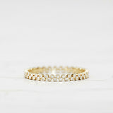 Stackable Full Eternity Wedding Band 1ct Round Cut Diamond 14k YellowGold Finish