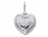 1.4ct Round Cut Diamond Pendant Halo Heart Shaped 14k White Gold Finish NO CHAIN