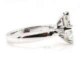 2Ct Marquise Baguette Accent Diamond Trilogy Engagement Ring 14K White Gold Over