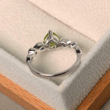 1ct Heart Cut Peridot Engagement Ring Solitaire with Accent 14k White Gold Over